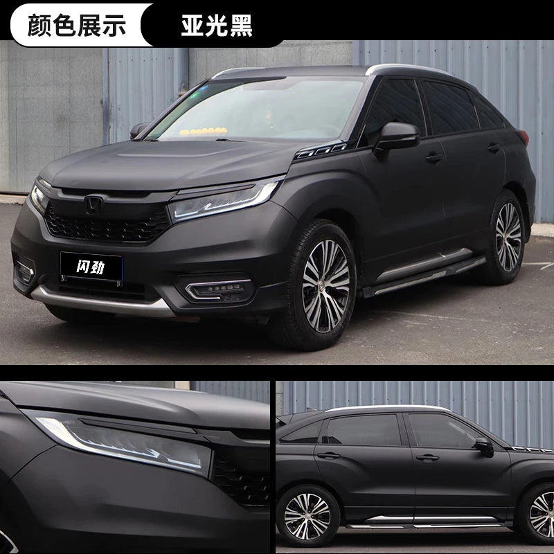Matte Black Car Wrap Satin Vinyl Color Change Film Air Release Anti Fade Anti Scratch 1.52x18m Roll