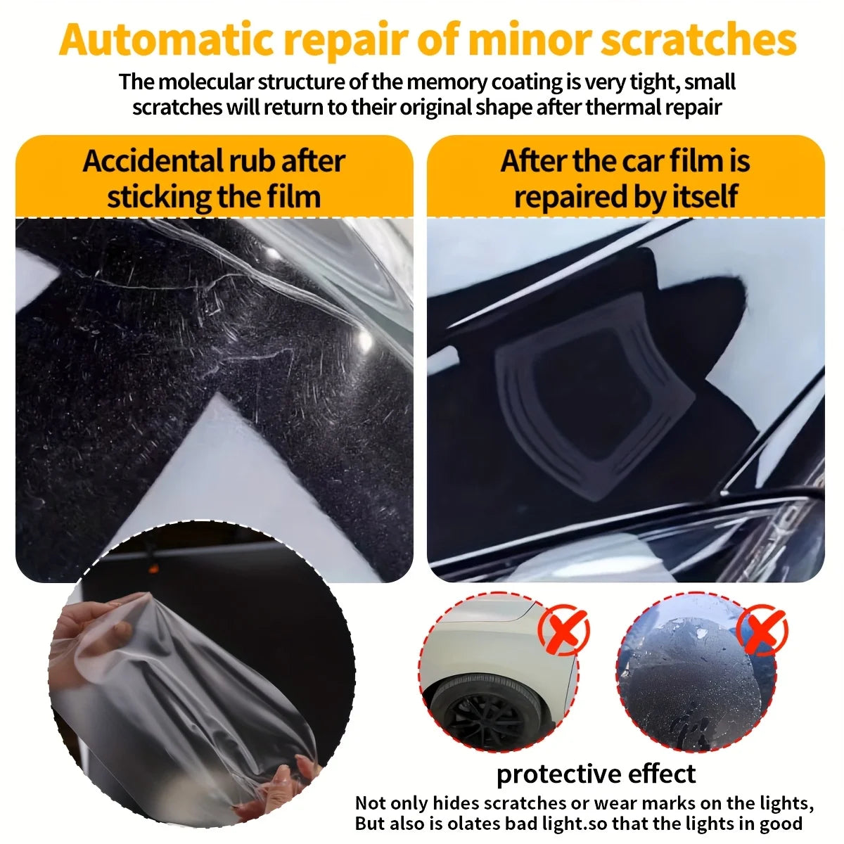 PPF Paint Protection Film Clear TPH Car Vinyl Wrap Anti Scratch Self Healing Waterproof Invisible Car Body Protective Stickers