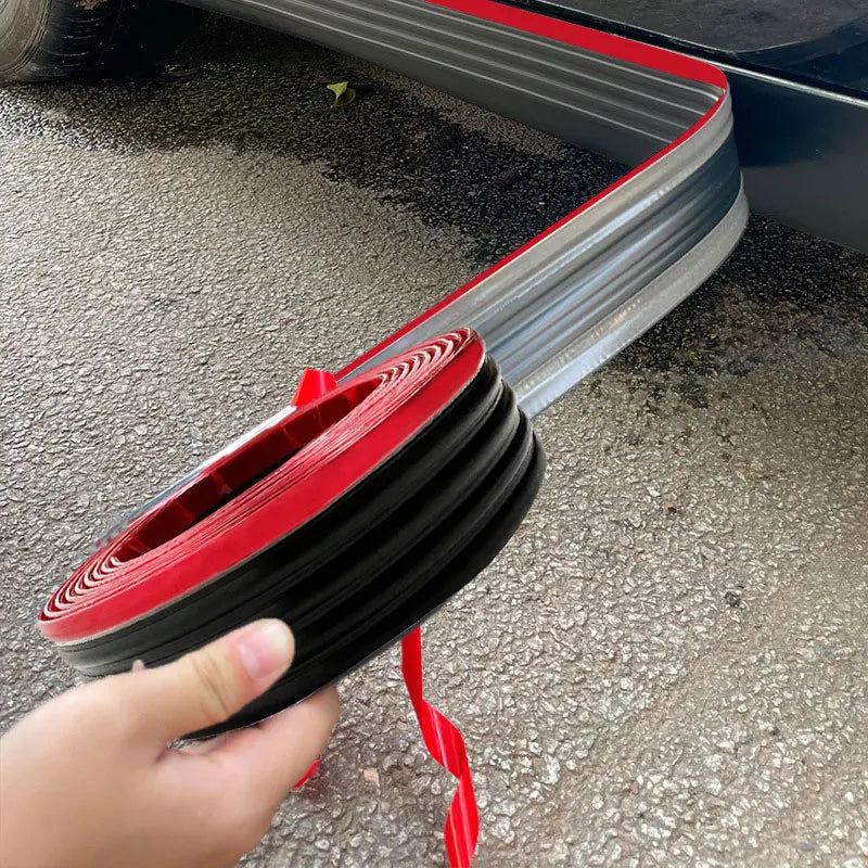 Car Side Skirt Anti-Collision Strip, Universal Red/Blue Edge, Body Modification, Lower Beam Skirt Protection Against Scratches