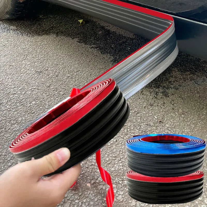 Car Side Skirt Anti-Collision Strip, Universal Red/Blue Edge, Body Modification, Lower Beam Skirt Protection Against Scratches
