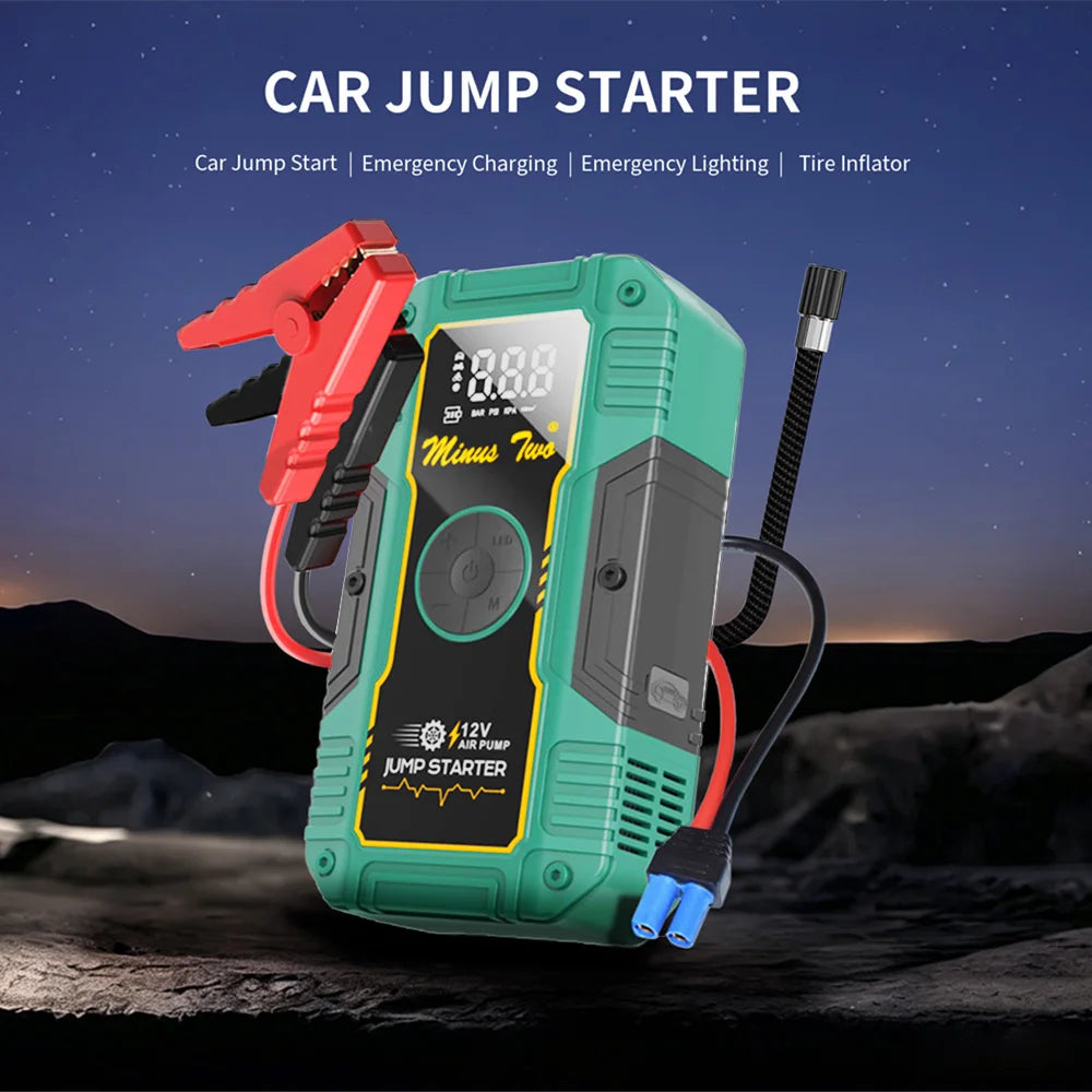 Emergency Startup Power Source - Integrated Unit for Car Air Pump and Vehicle Battery Strong Start Jumper Battery Power Tool - I