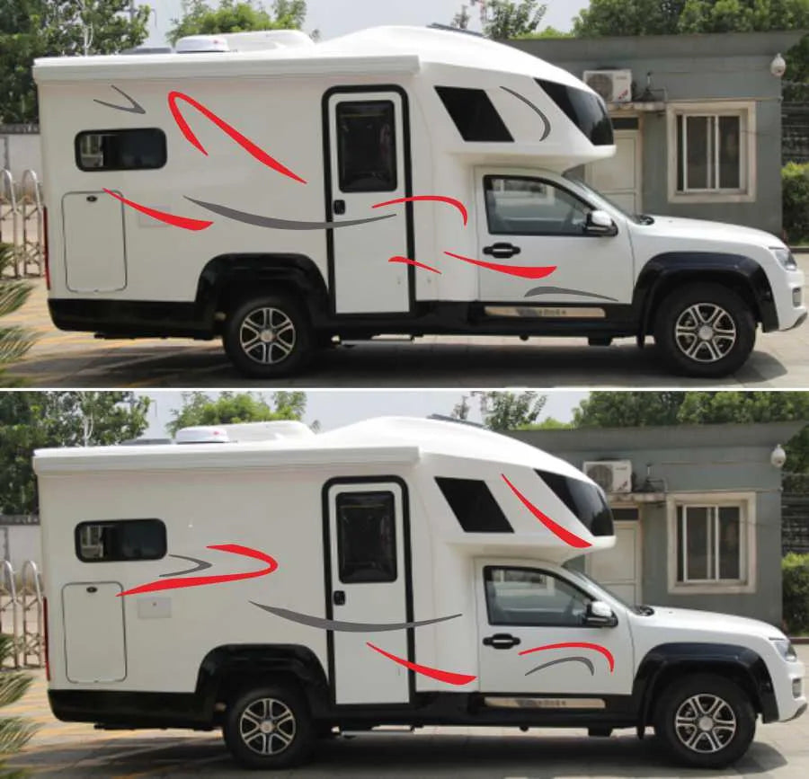 Car Side Stripes Stickers DIY Sports Styling Decoration Decal Automobiles Car Tuning Accessories For Car Caravan Trailer Camper