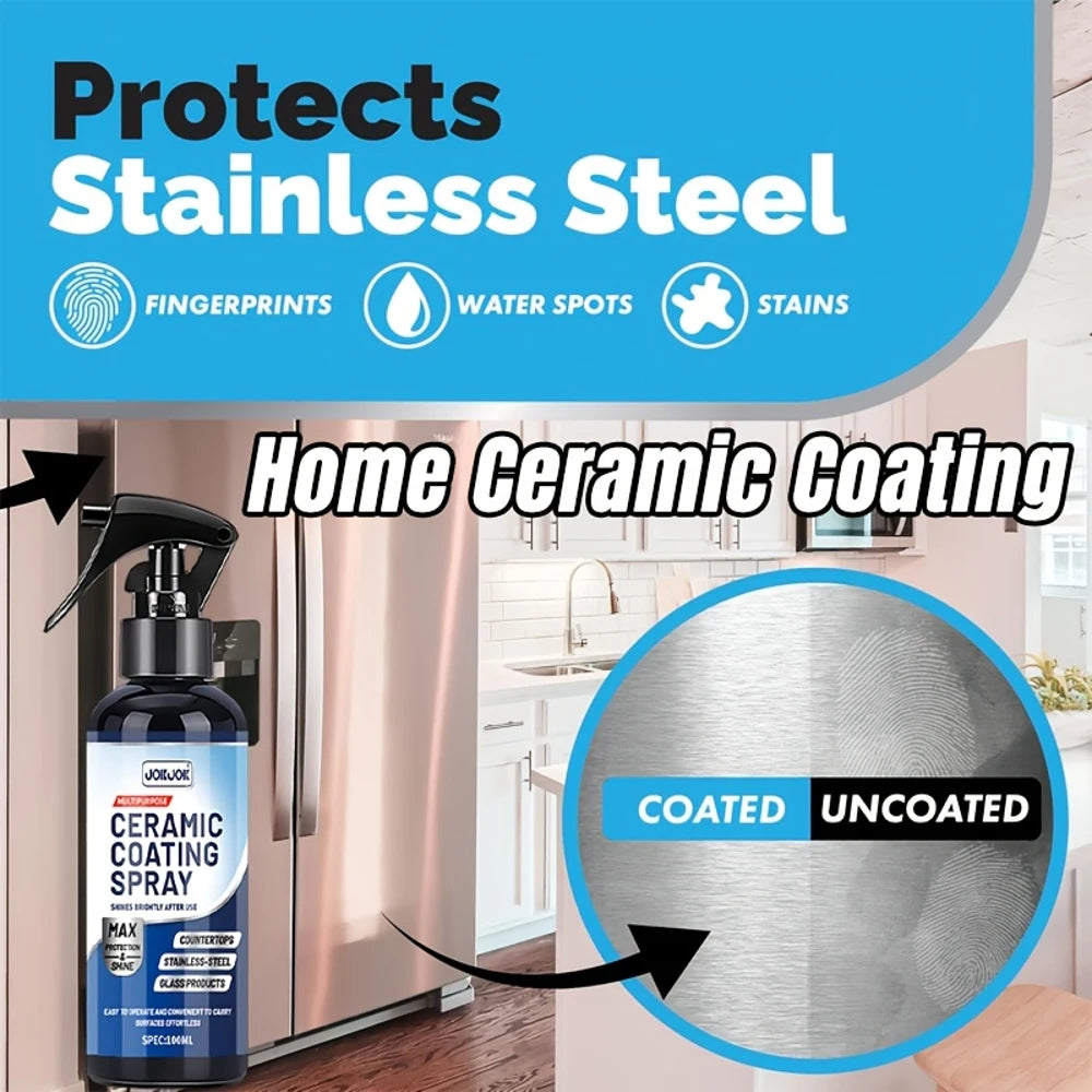 Home Ceramic Coating for Stainless Steel - Shine, Seal & Protect Kitchen & Bath Surfaces - High Shine - Prevents Fingerprints on