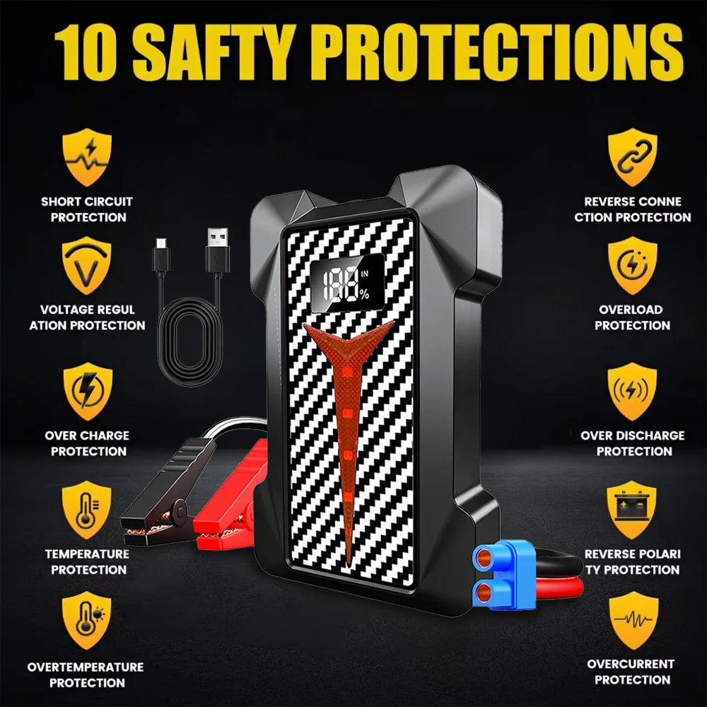 Compact Car Jump Starter Power Bank Emergency Start Device for Petrol & Diesel Daily Vehicles Auto Car Battery Charger