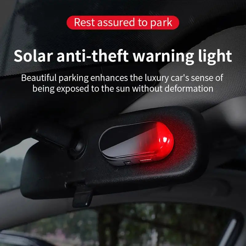 Car Fake Security Light Solar Powered simulation Alarm Anti Theft LED warning light Flashing Caution Lamp for Auto Interior Safe