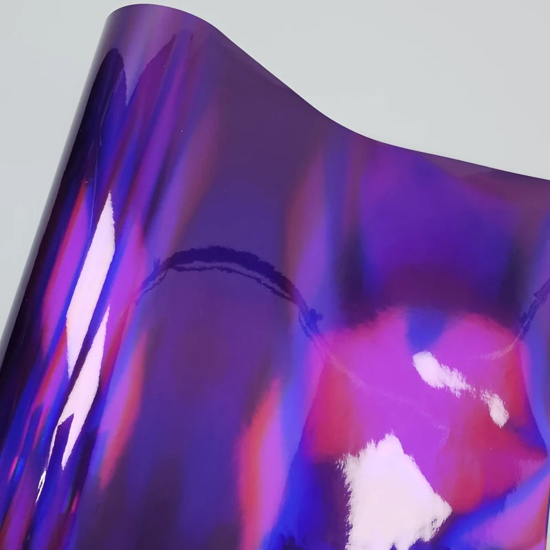 High Glossy Holographic Purple Vinyl Wrap Chrome Vinyl Auto Stickers for Car Sticker on the Hood Wrapping Foil Car Film Cover