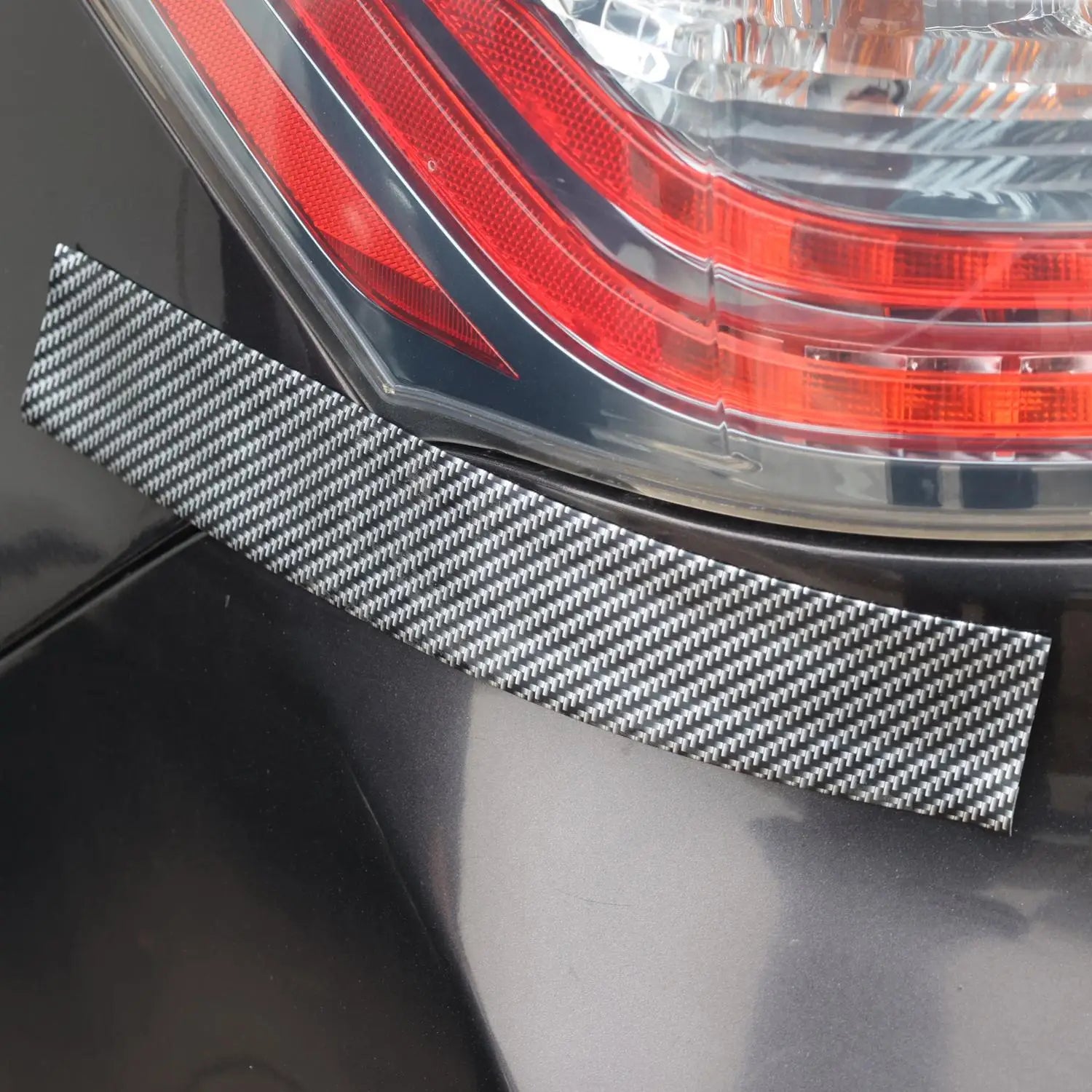 5x100cm Carbon Fiber PVC Car Door Bumper Strip Guard Anti Scratch Sticker Auto Wrap Film Self-Adhesive Car Decorative Strips