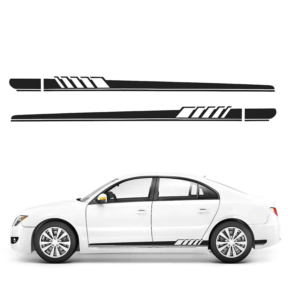 Car Side Body Decals Racing Stripes Vehicle Universal Race Stripes Door Side Skirt Stickers Exterior Decorations for Accessories