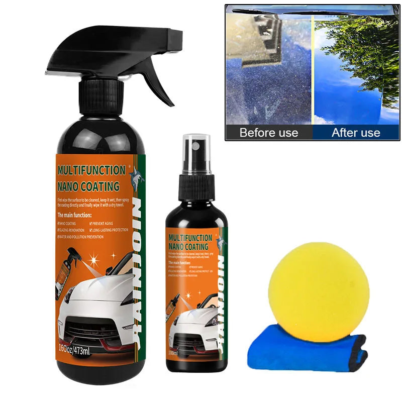 Nano Ceramic Coating Spray High Gloss Liquid Wax Super Hydrophobic Anti-Scratch UV Resistant Car Paint Polishing & Protective