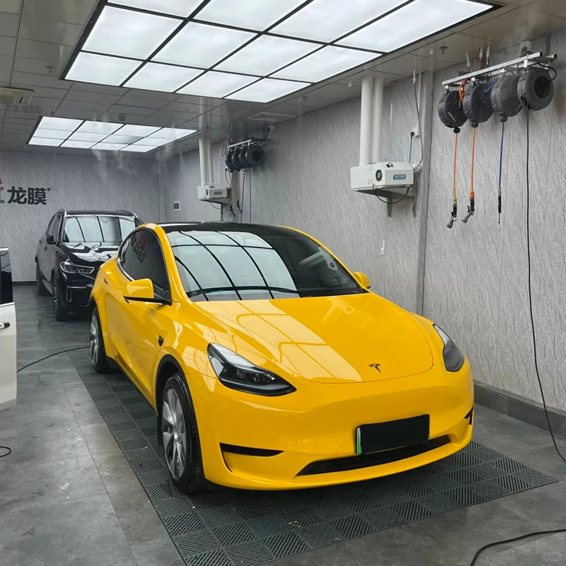 Premium Gloss Bright Yellow Vinyl Wrap Film Roll Self Adhesive Decal Automotive Car Wrapping Foil