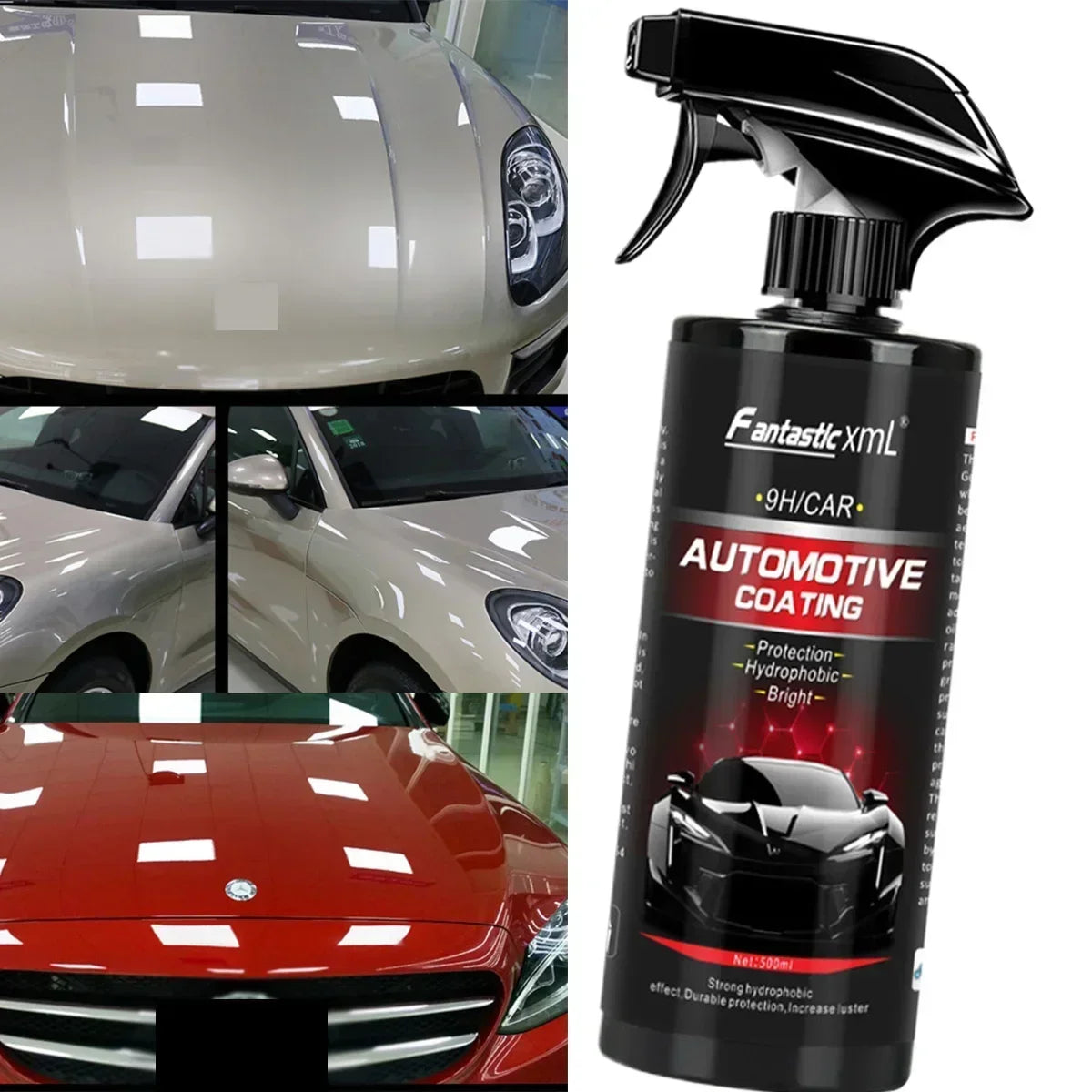 Car 500mL 9H Hardness Ceramic Coating – Nano Glass & Plastic Restorer for Automotive Detailing (Voiture / Car Accessories & Tool