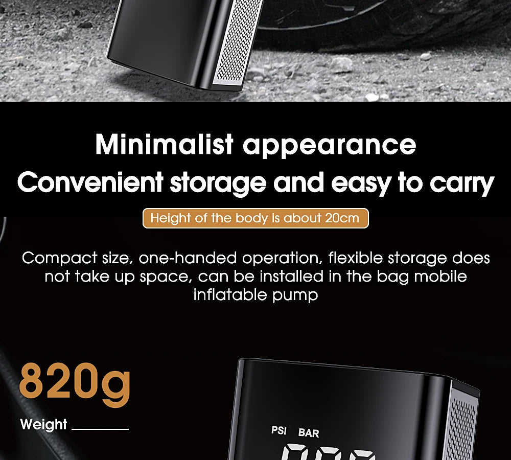 Car Air Compressor Electric Tyre Inflator Pump For CAR With LED Lamp Motorcycle Bicycle Tire Portable Inflatable Pump Air Pump