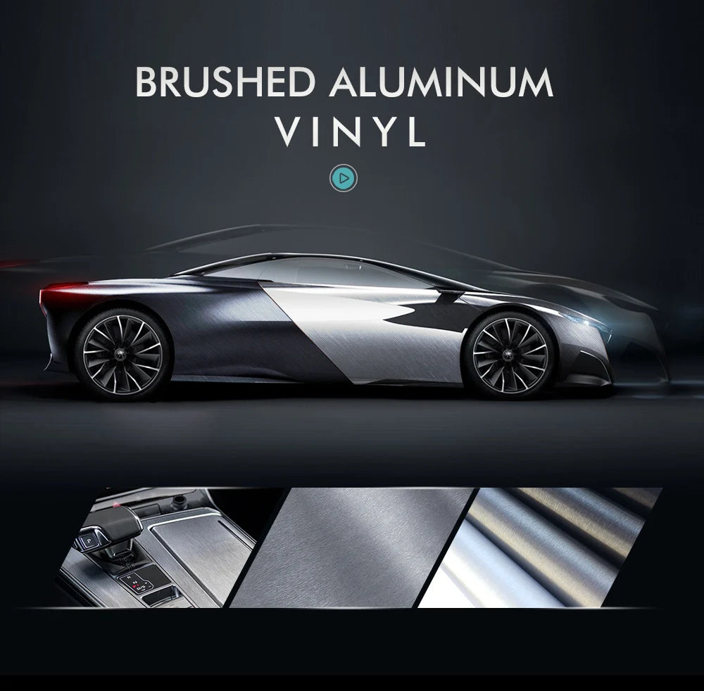 Car Sticker Vinyl Wrap Matt Brushed Aluminum Vinyl Wrap Film Self Adhesive Air Release Waterproof Protection for Car Accessories