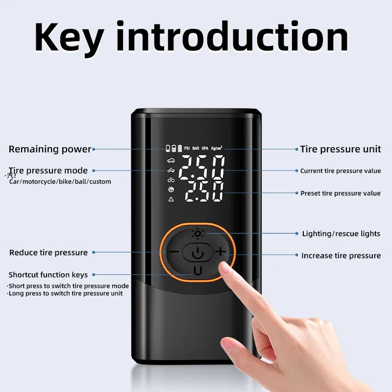 Car Electrical Air Pump 12V Portable Wireless Tire Inflatable Pump Inflator Air Compressor Pump For Car Motorcycle Bicycle Ball