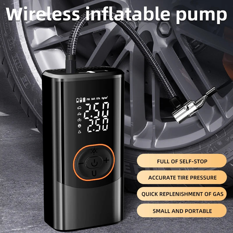 Car Electrical Air Pump 12V Portable Wireless Tire Inflatable Pump Inflator Air Compressor Pump For Car Motorcycle Bicycle Ball