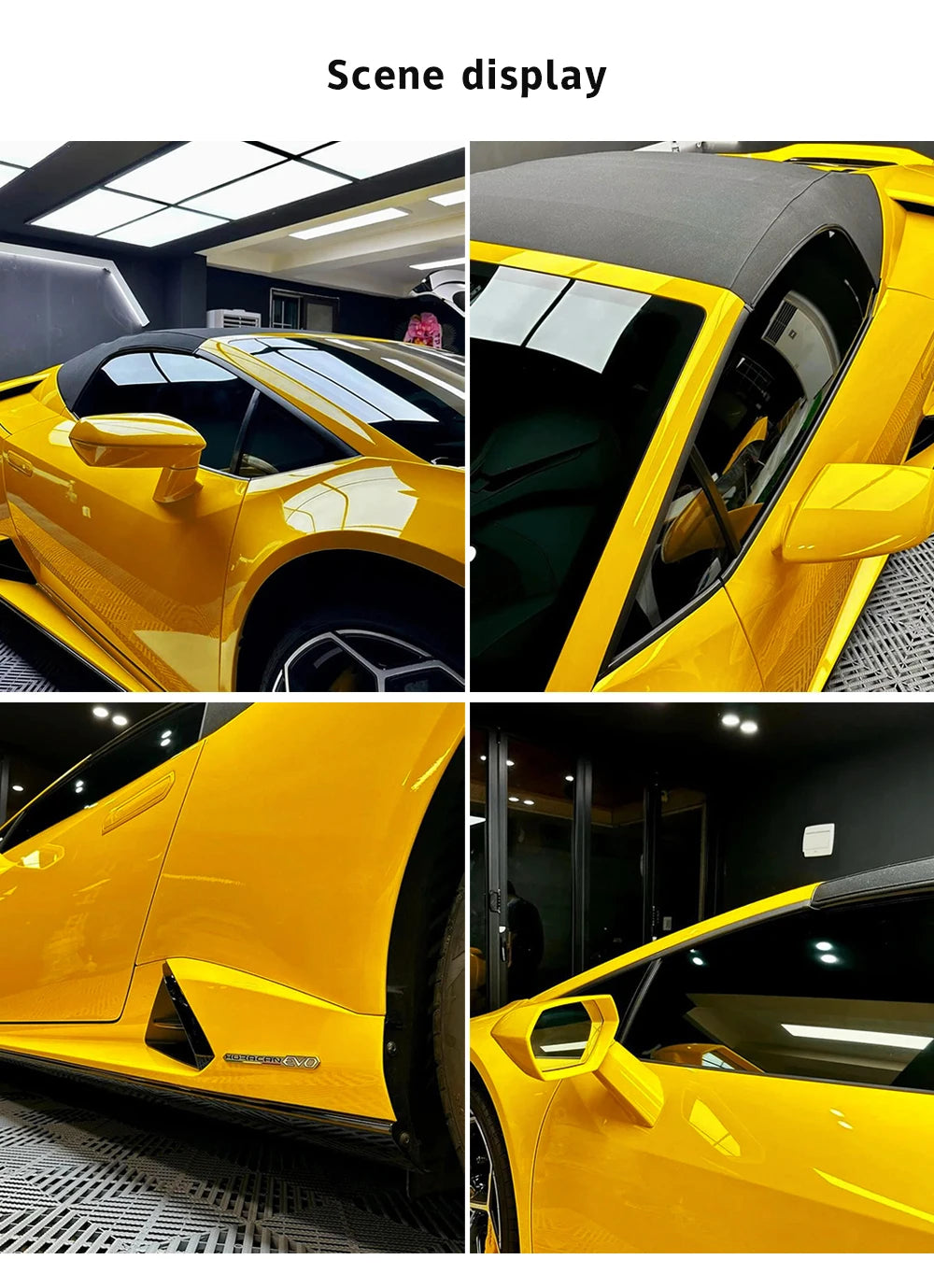 Glossy Yellow Car Stickers Vinyl Wrap Waterproof Vinyl Auto Tuning Film Air Release Decoration Covering Film for Car Accessories