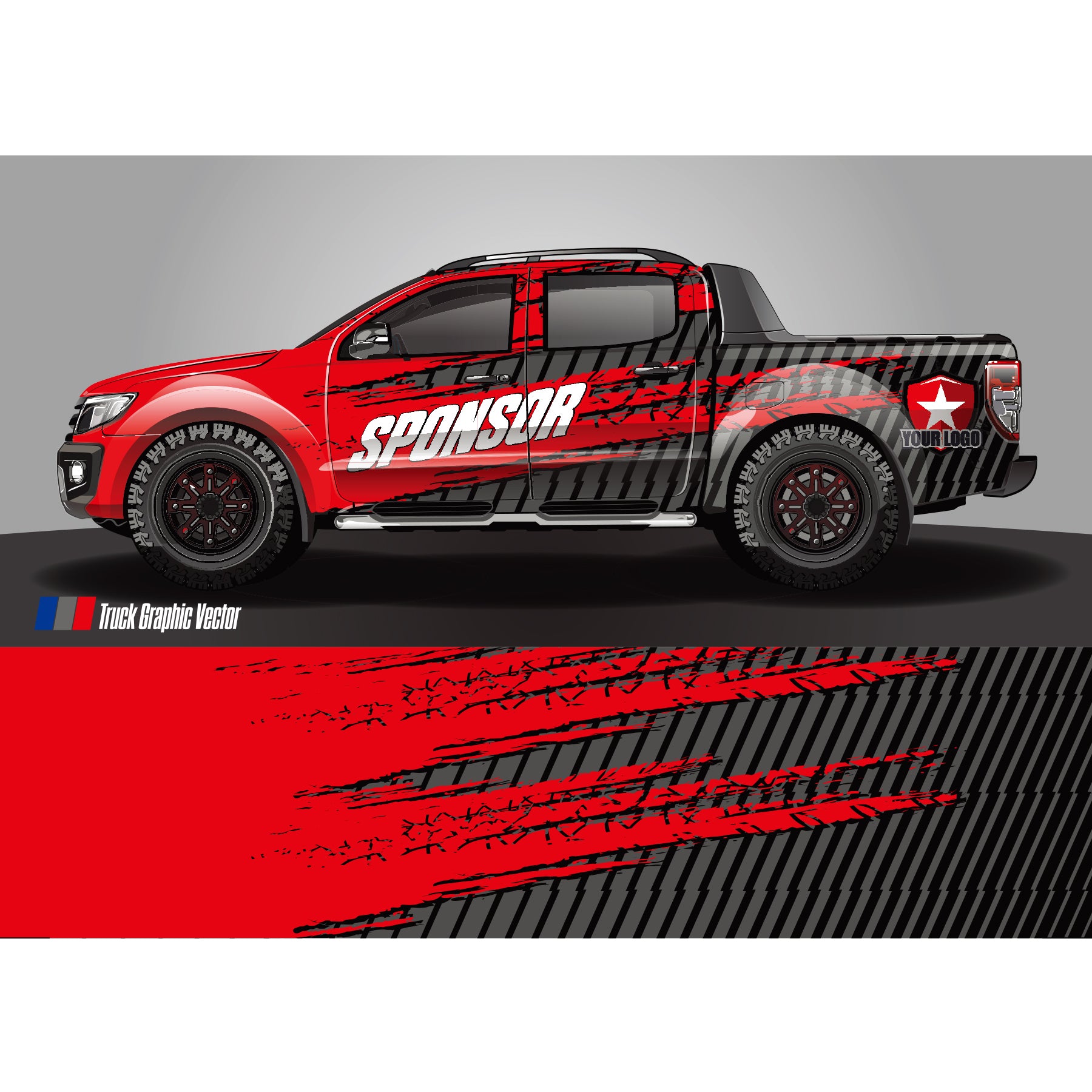 Pickup Grid Sticker Car Full Wrap Sticker Car Decal Decorative Cut Body Racing Graphic Decal Vinyl Wrap Modern Design Width 60cm