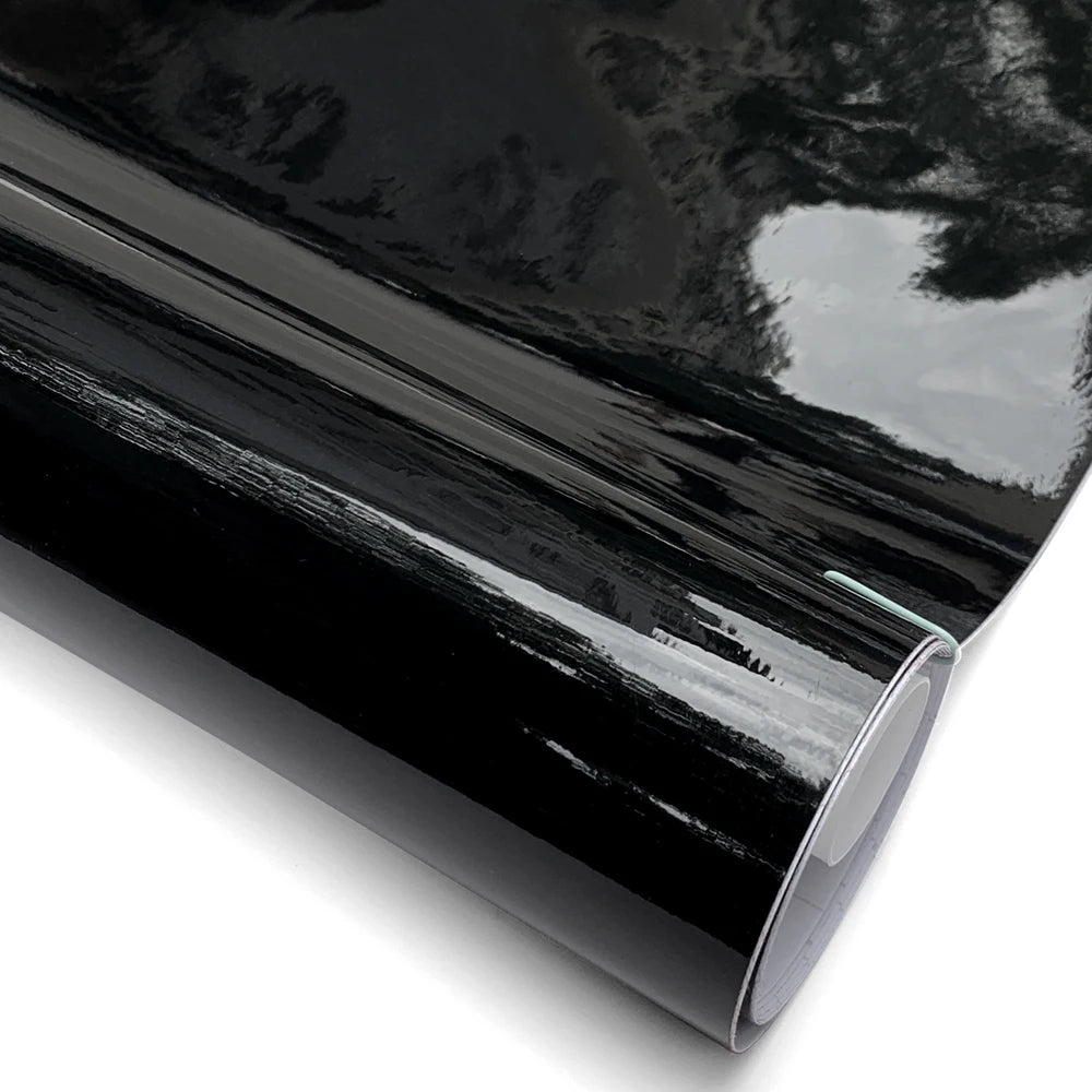 Glossy Black Vinyl Wrap 150x600CM Car Sticker Vinyl Auto Tuning Roof Hood Door Protection Film DIY Shiny Black Wrap for Vehicle