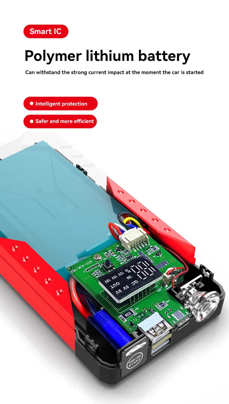 Compact Car Jump Starter Power Bank Emergency Start Device for Petrol & Diesel Daily Vehicles Auto Car Battery Charger