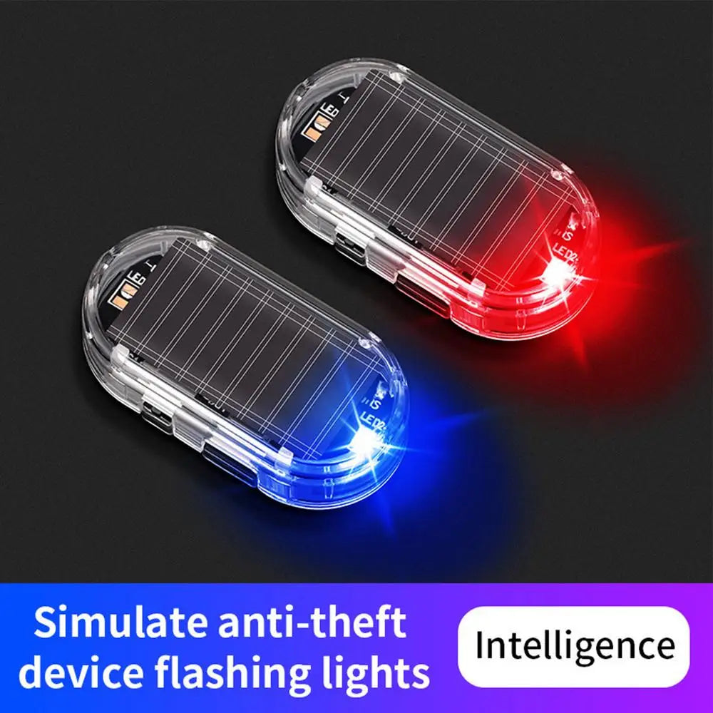 Car Fake Security Light Solar Powered simulation Alarm Anti Theft LED warning light Flashing Caution Lamp for Auto Interior Safe