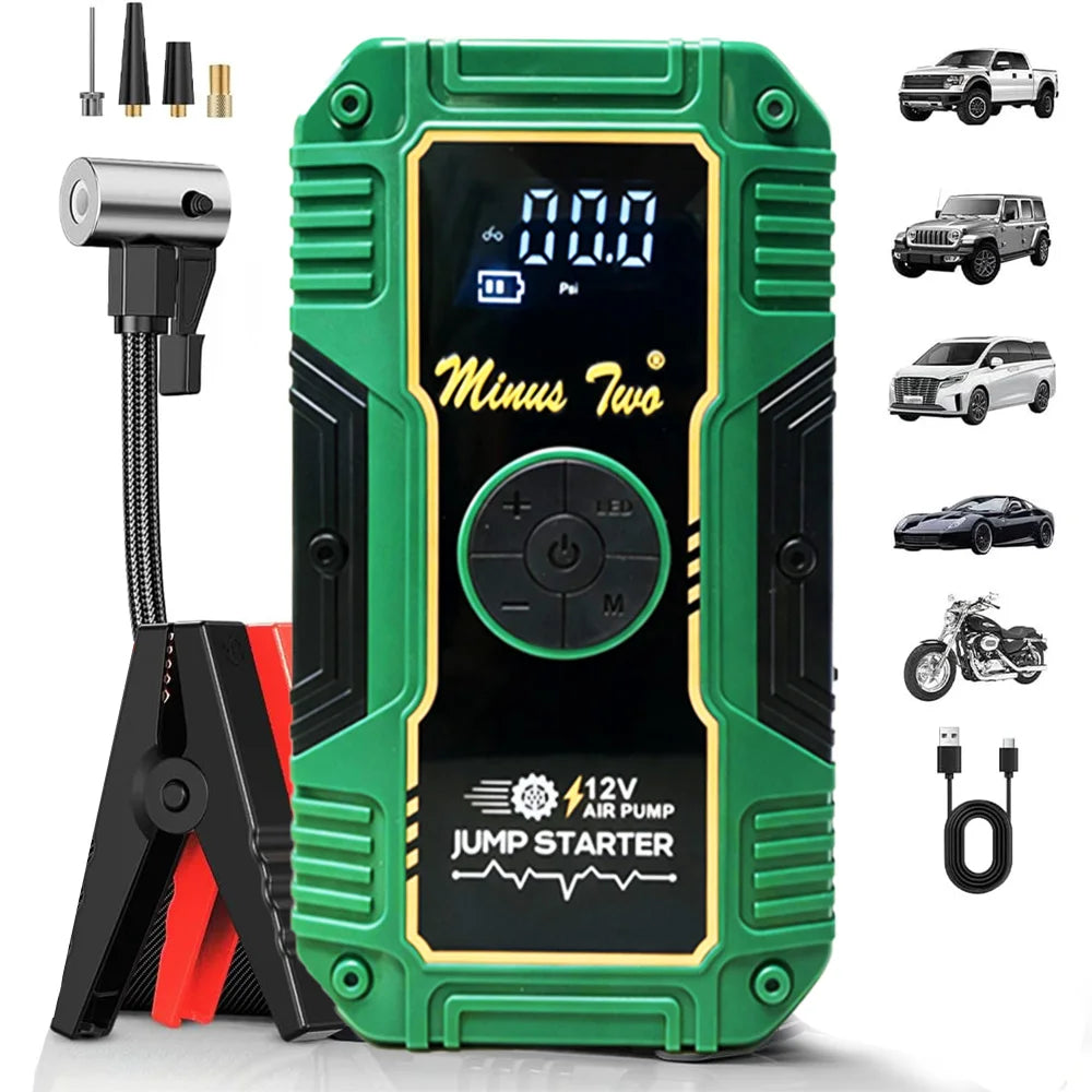 Emergency Startup Power Source - Integrated Unit for Car Air Pump and Vehicle Battery Strong Start Jumper Battery Power Tool - I