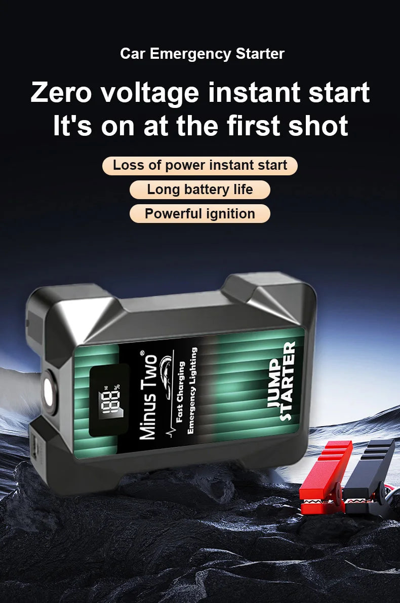 Car Jump Starter Battery Power Bank Portable Emergency Starter Booster 12V Auto Starting Device for Petrol Vehicle Start