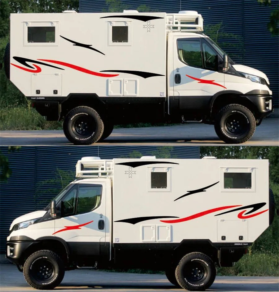 Two side RV Stripes Graphics Decals Car Stickers Vinyl Graphics for Caravan Travel Trailer Camper Van