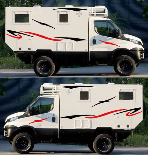 Two side RV Stripes Graphics Decals Car Stickers Vinyl Graphics for Caravan Travel Trailer Camper Van