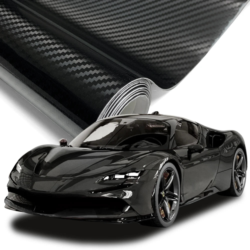 Carbon Fiber Vinyl Wrap 150X300CM Car Styling Wrapping Sheet Roll Film for DIY Automobiles Roof Hood Customizable Car Sticker