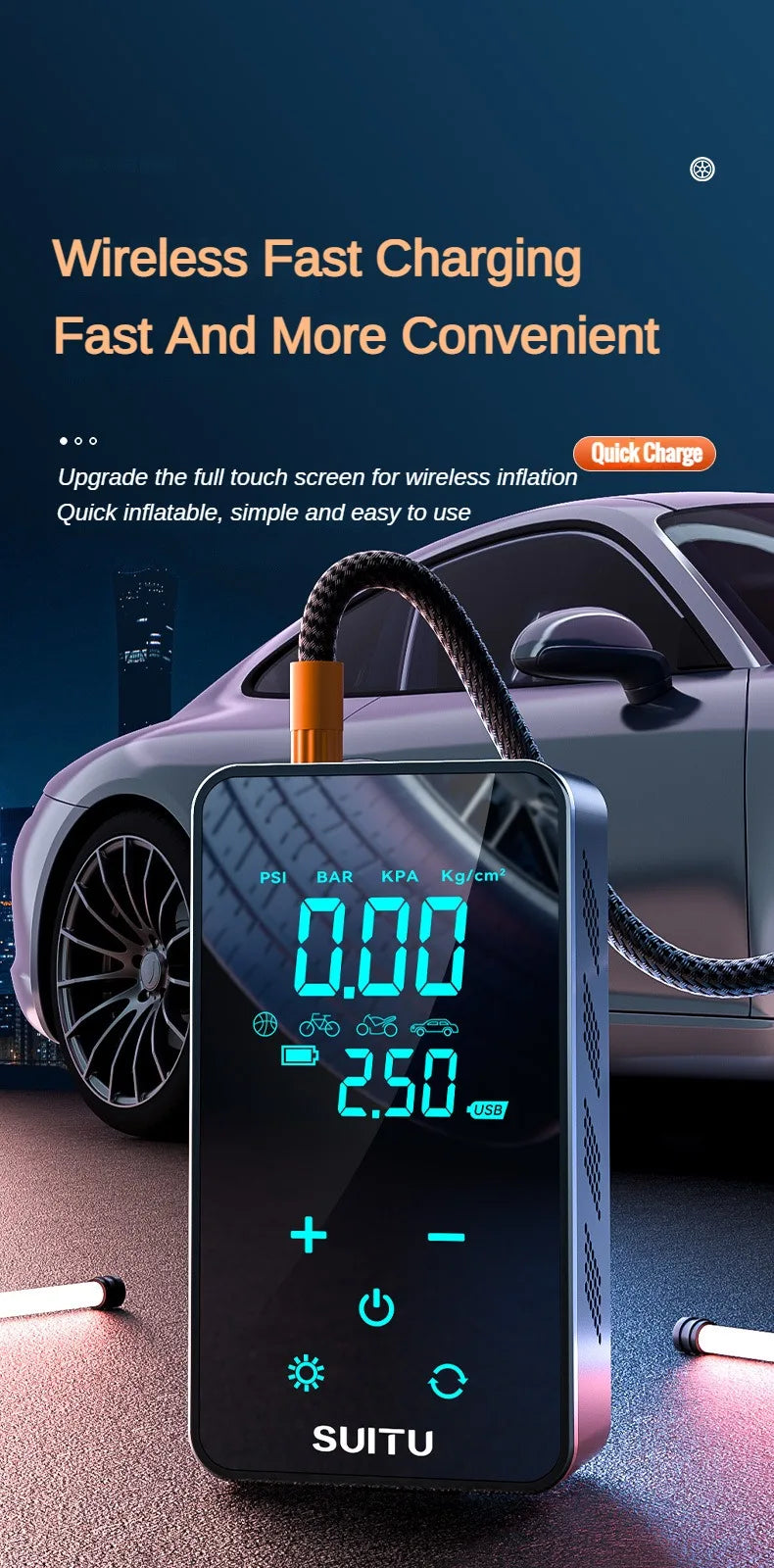 Air Compressor Air Pump For Car Portable Tyre Inflator Electric Motorcycle Pump Air Compressor For Car Motorcycles Bicycles