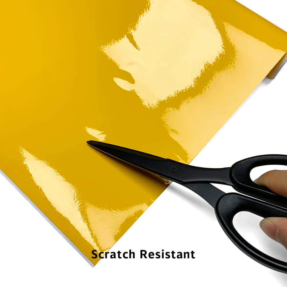 Glossy Yellow Car Stickers Vinyl Wrap Waterproof Vinyl Auto Tuning Film Air Release Decoration Covering Film for Car Accessories