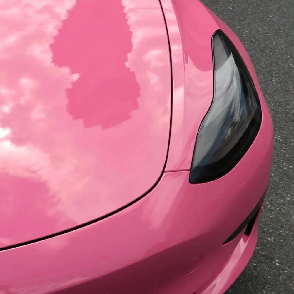 Classic Glossy Pink PVC Vinyl Wrap Film Roll With Air Release Self Adhesive Car Wrapping Motorcycle DIY Decal Sticke