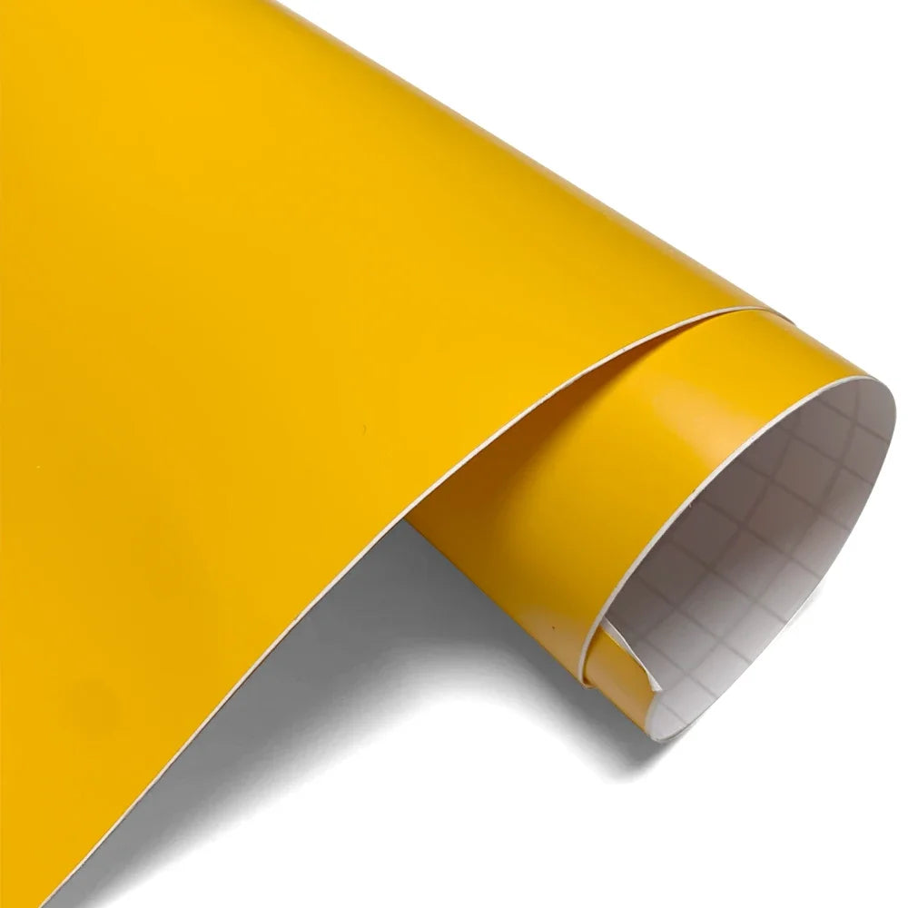 Car Vinyl Wrap Film DIY Car Stickers Yellow Matte Film Auto Body Decoration Scratch Resistant Waterproof Decal Auto Accessory