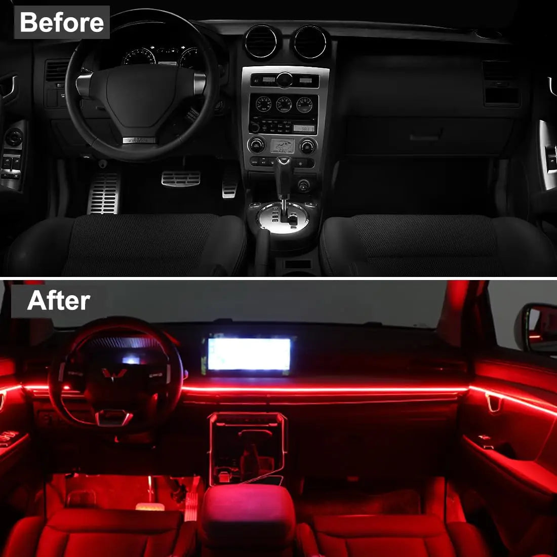 Car Interior Atmosphere Light Strip 5M EL Wiring Decorative Lamp For Auto DIY Flexible Ambient Light USB Party Atmosphere Diode