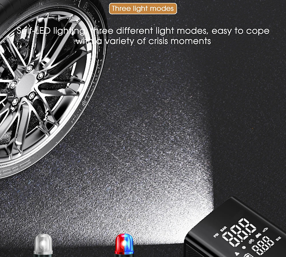Car Air Compressor Electric Tyre Inflator Pump For CAR With LED Lamp Motorcycle Bicycle Tire Portable Inflatable Pump Air Pump