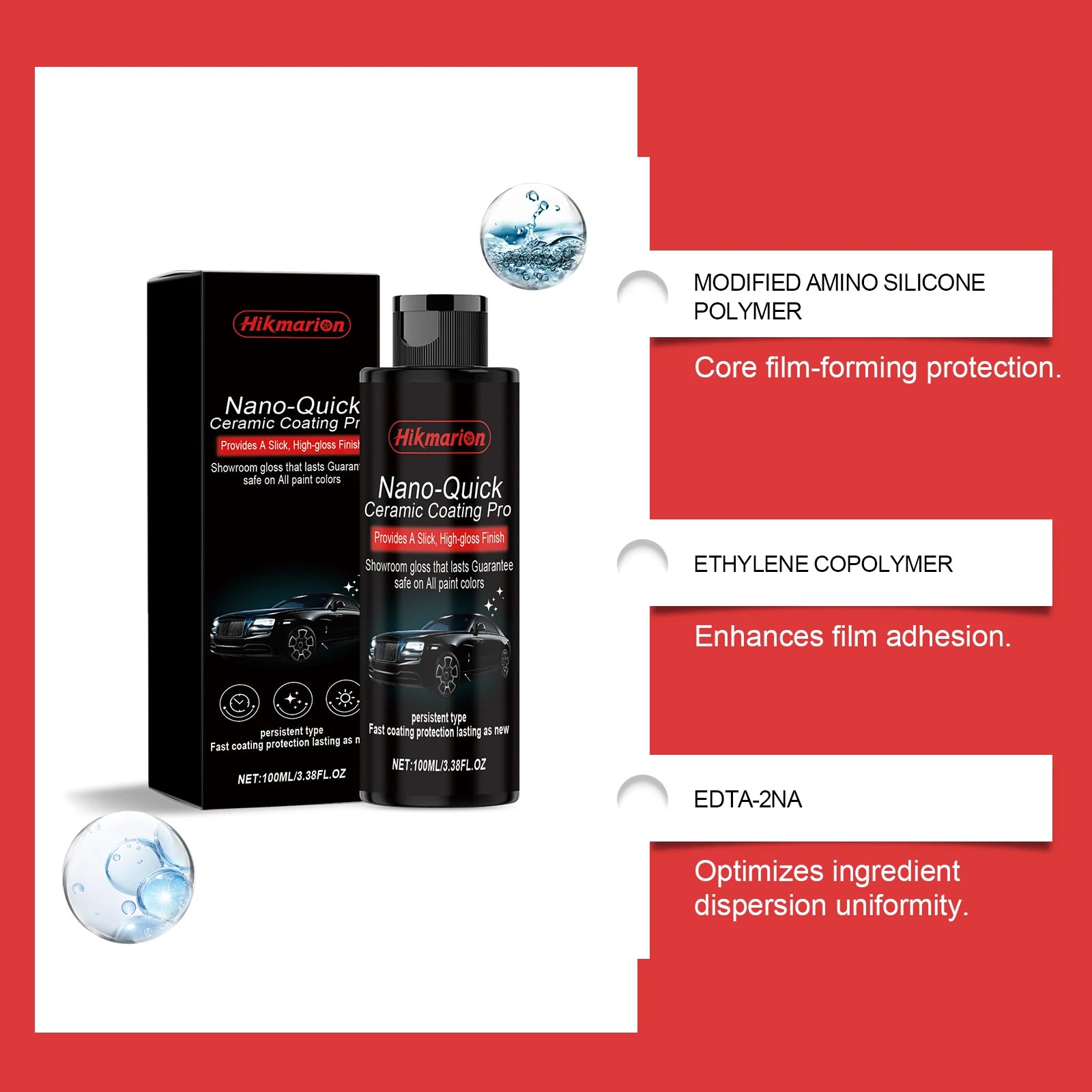 Nano Ceramic Coating Agent - Car Surface Coating, Polishing, Refurbishing for Extra Shine and Daily Care