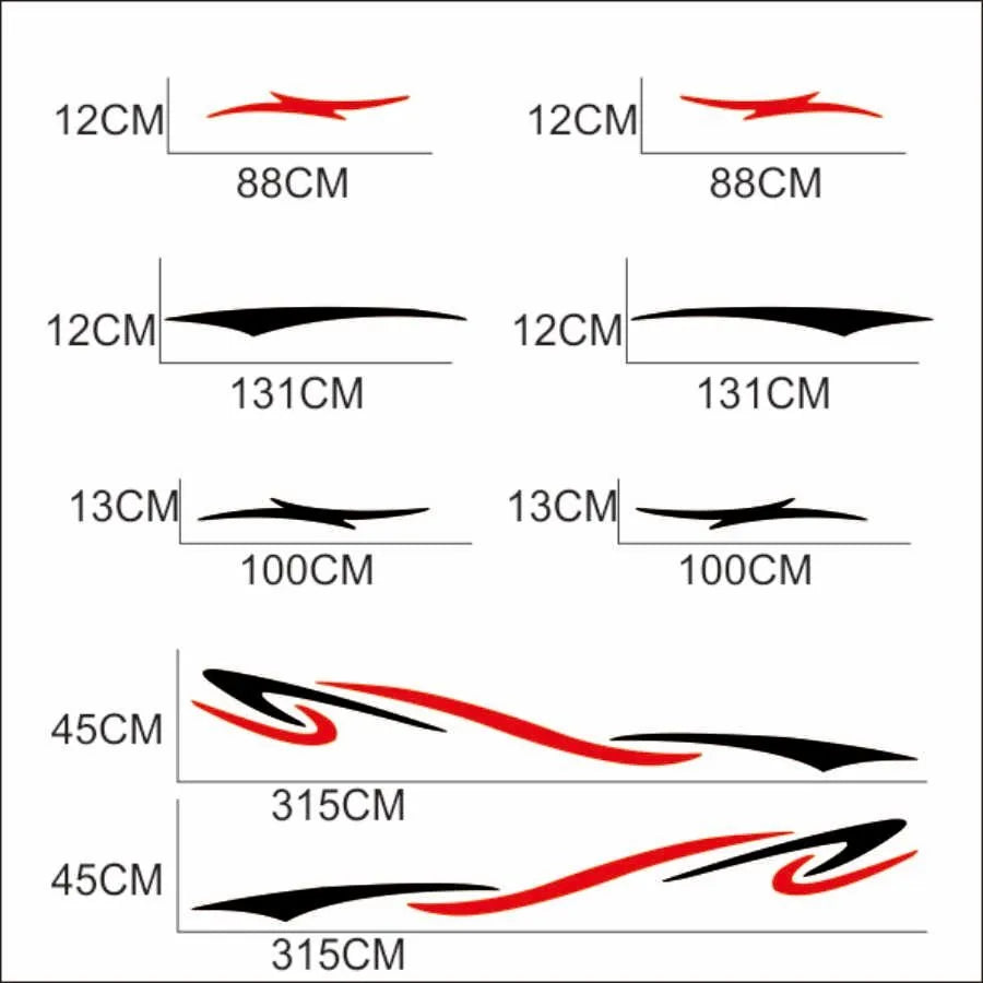 Two side RV Stripes Graphics Decals Car Stickers Vinyl Graphics for Caravan Travel Trailer Camper Van