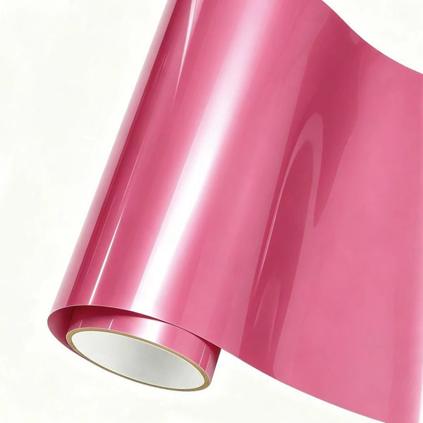 Classic Glossy Pink PVC Vinyl Wrap Film Roll With Air Release Self Adhesive Car Wrapping Motorcycle DIY Decal Sticke