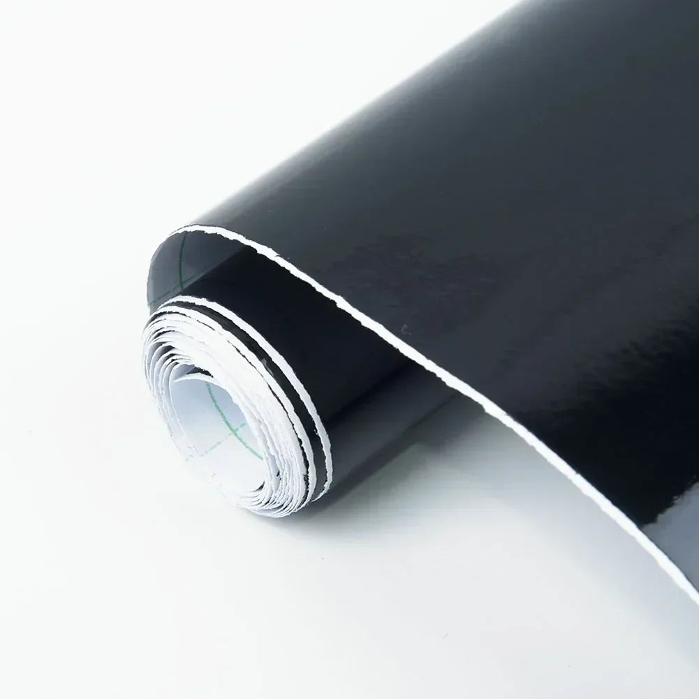 VERYUS 1 Roll 30*152cm Black Glossy Vinyl Film Gloss Glossy Car Wrap Foil Sticker With Air Bubble Free Motorcycle Car Wrapping
