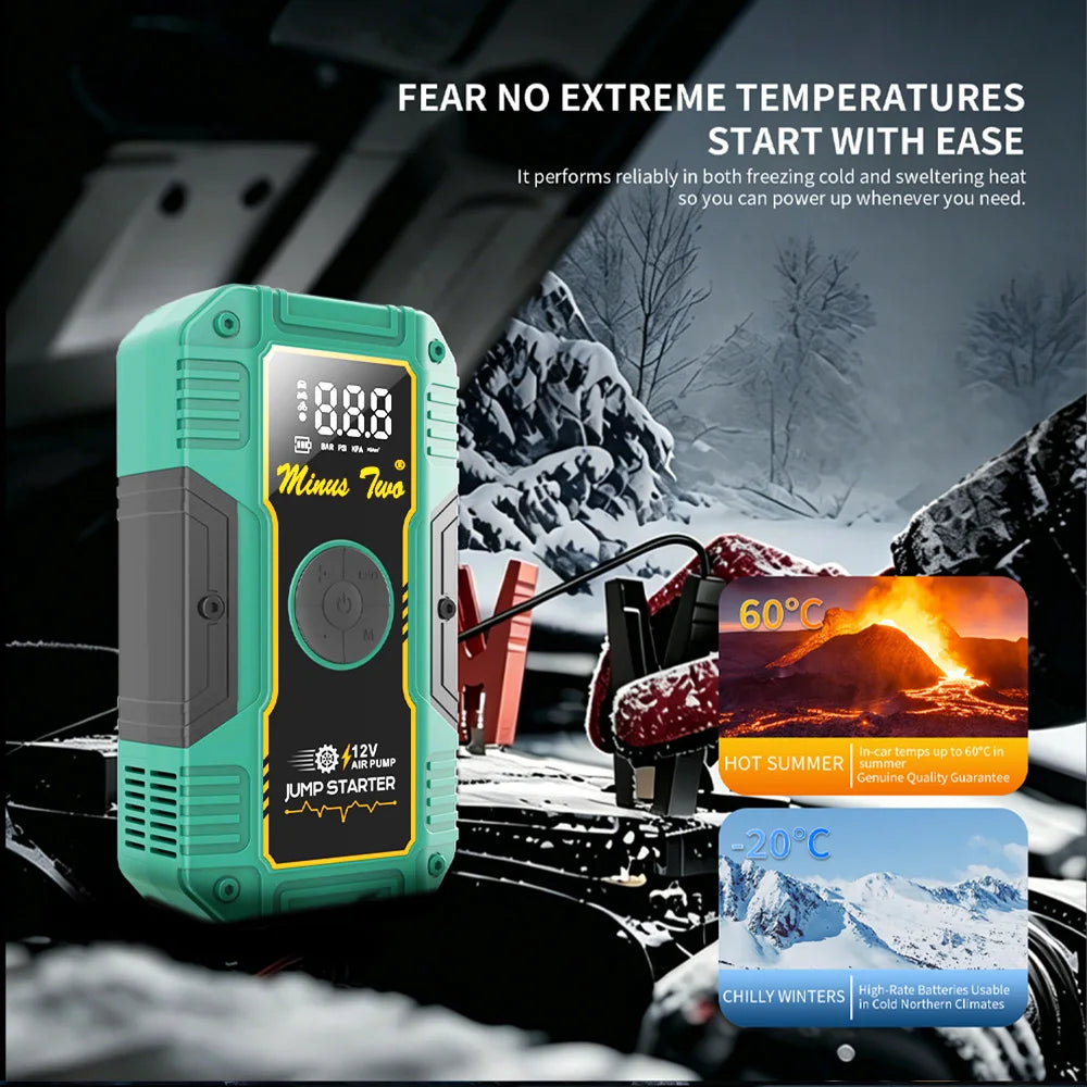 Emergency Startup Power Source - Integrated Unit for Car Air Pump and Vehicle Battery Strong Start Jumper Battery Power Tool - I