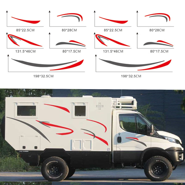 Car Side Stripes Stickers DIY Sports Styling Decoration Decal Automobiles Car Tuning Accessories For Car Caravan Trailer Camper