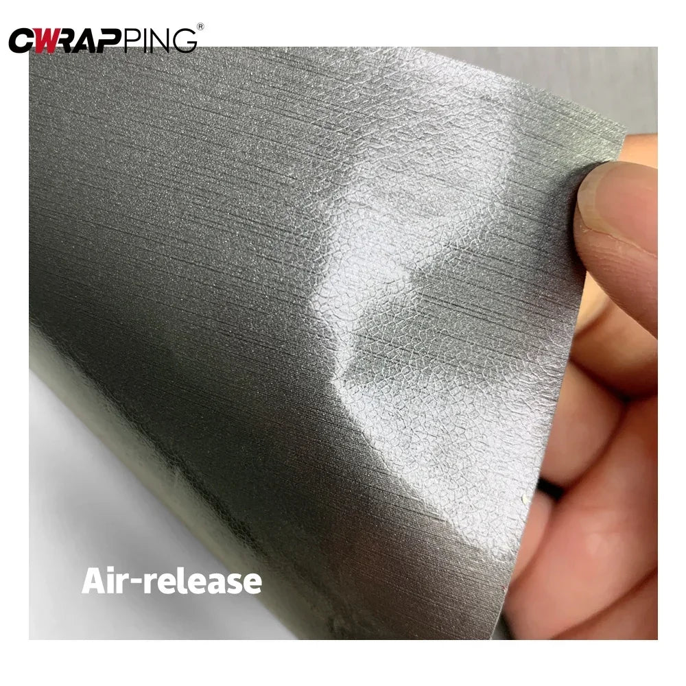 Car Sticker Vinyl Wrap Matt Brushed Aluminum Vinyl Wrap Film Self Adhesive Air Release Waterproof Protection for Car Accessories