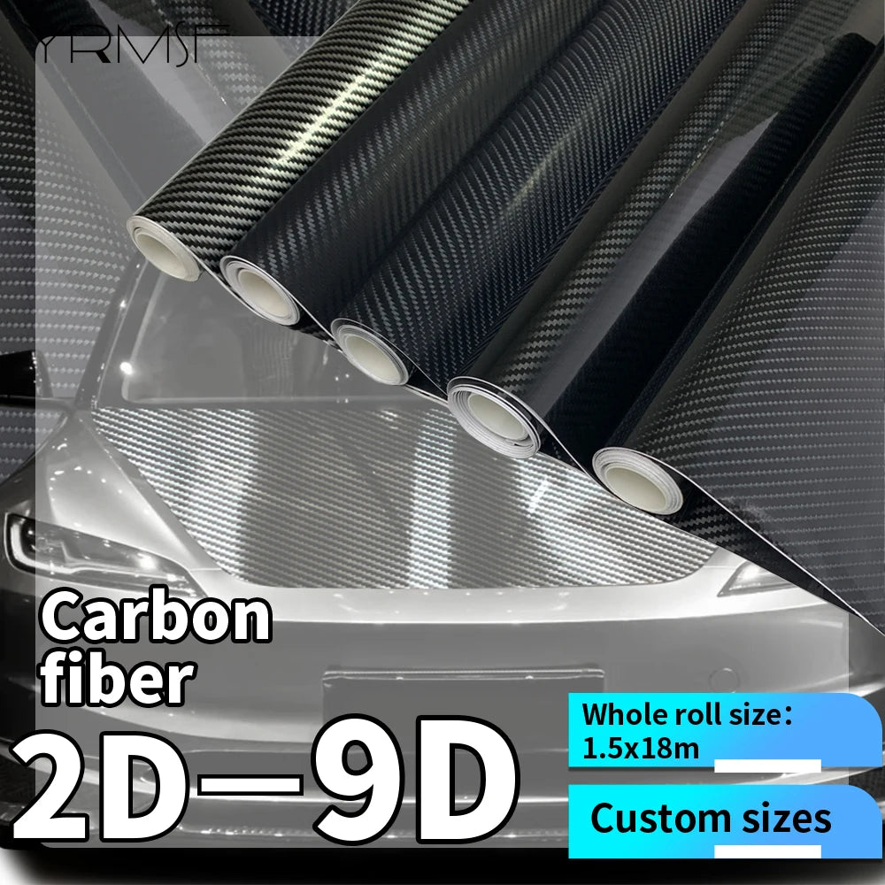Carbon Fiber Vinyl Wrap 150X300CM Car Styling Wrapping Sheet Roll Film for DIY Automobiles Roof Hood Customizable Car Sticker