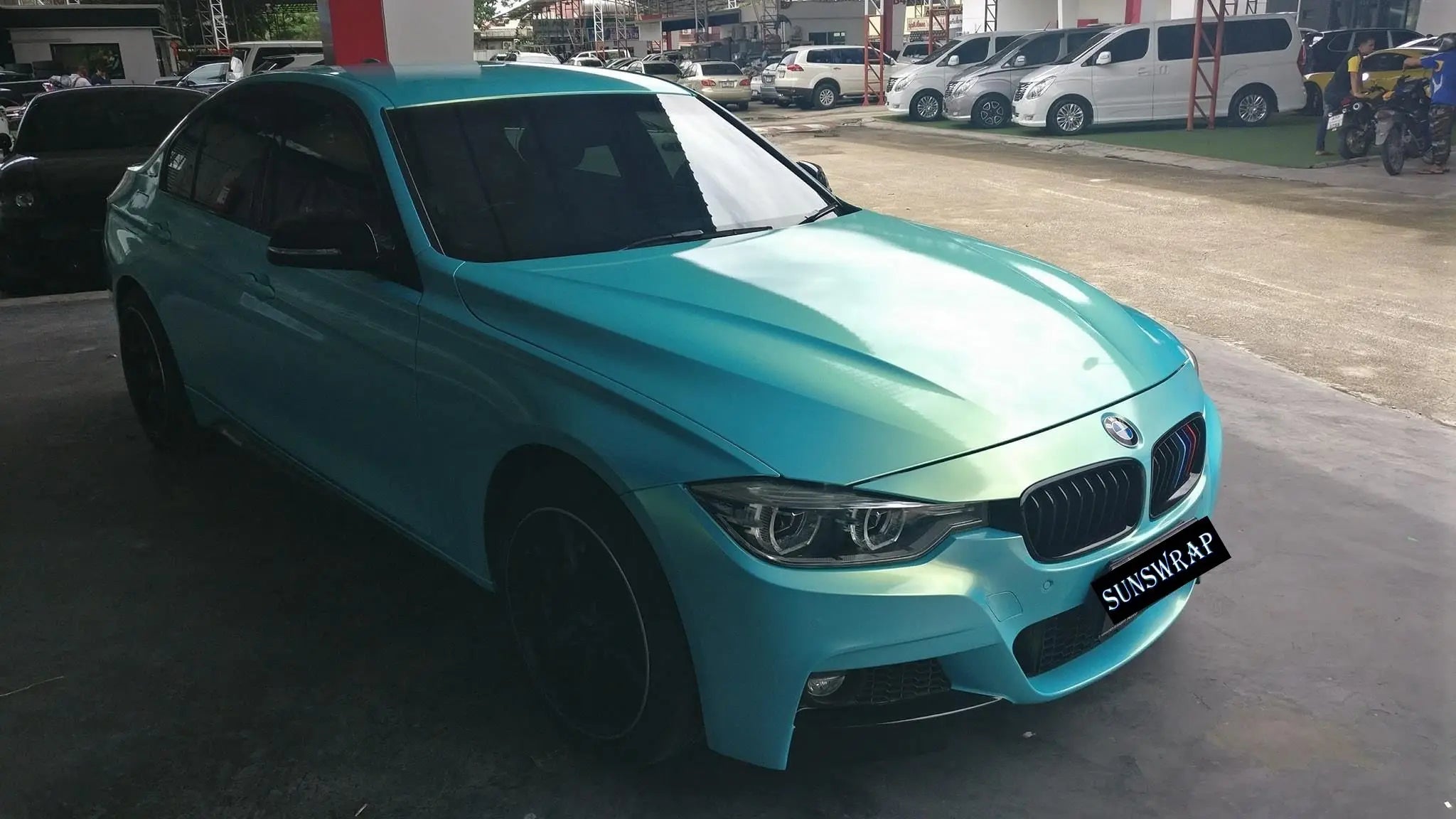 Super Glossy Coral Light Blue Shift Vinyl Wrap Film Vehicle Car Wrapping  5x59ft/roll