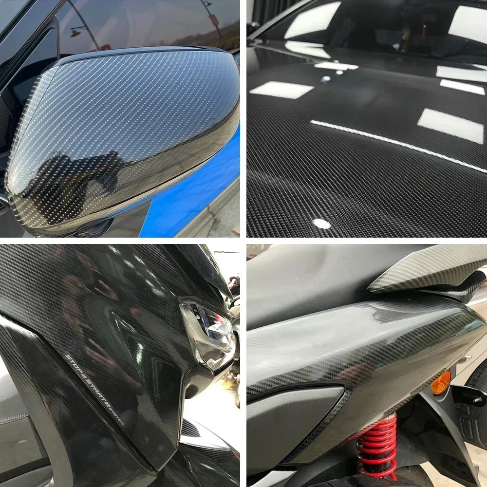 Carbon Fiber Vinyl Wrap 150X300CM Car Styling Wrapping Sheet Roll Film for DIY Automobiles Roof Hood Customizable Car Sticker