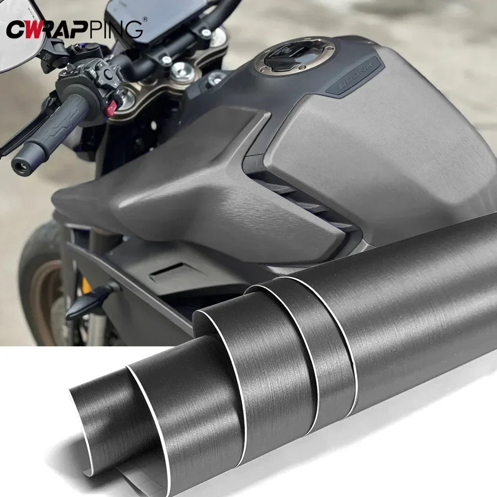 Car Sticker Vinyl Wrap Matt Brushed Aluminum Vinyl Wrap Film Self Adhesive Air Release Waterproof Protection for Car Accessories