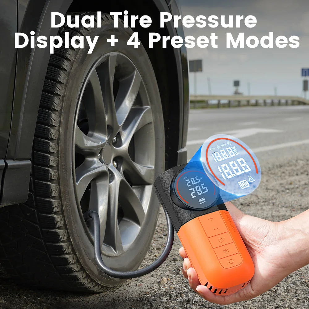 New ETENWOLF S1 Portable Tire Inflator 5200mAh 20L/Min Car Air Compressor Suitable For Cars Motorcycles Bikes Car Air Pump