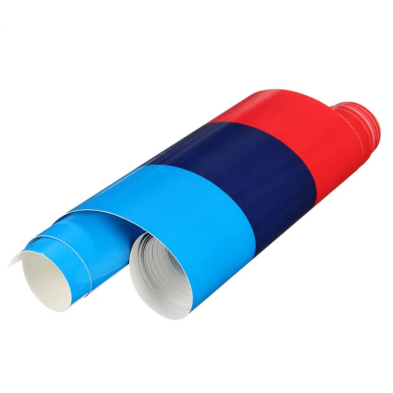1m Car Sticker M Color Stripes Rally Side Hood Racing Motorsport Vinyl Decal Sticker Strip Bumper Engine Cover