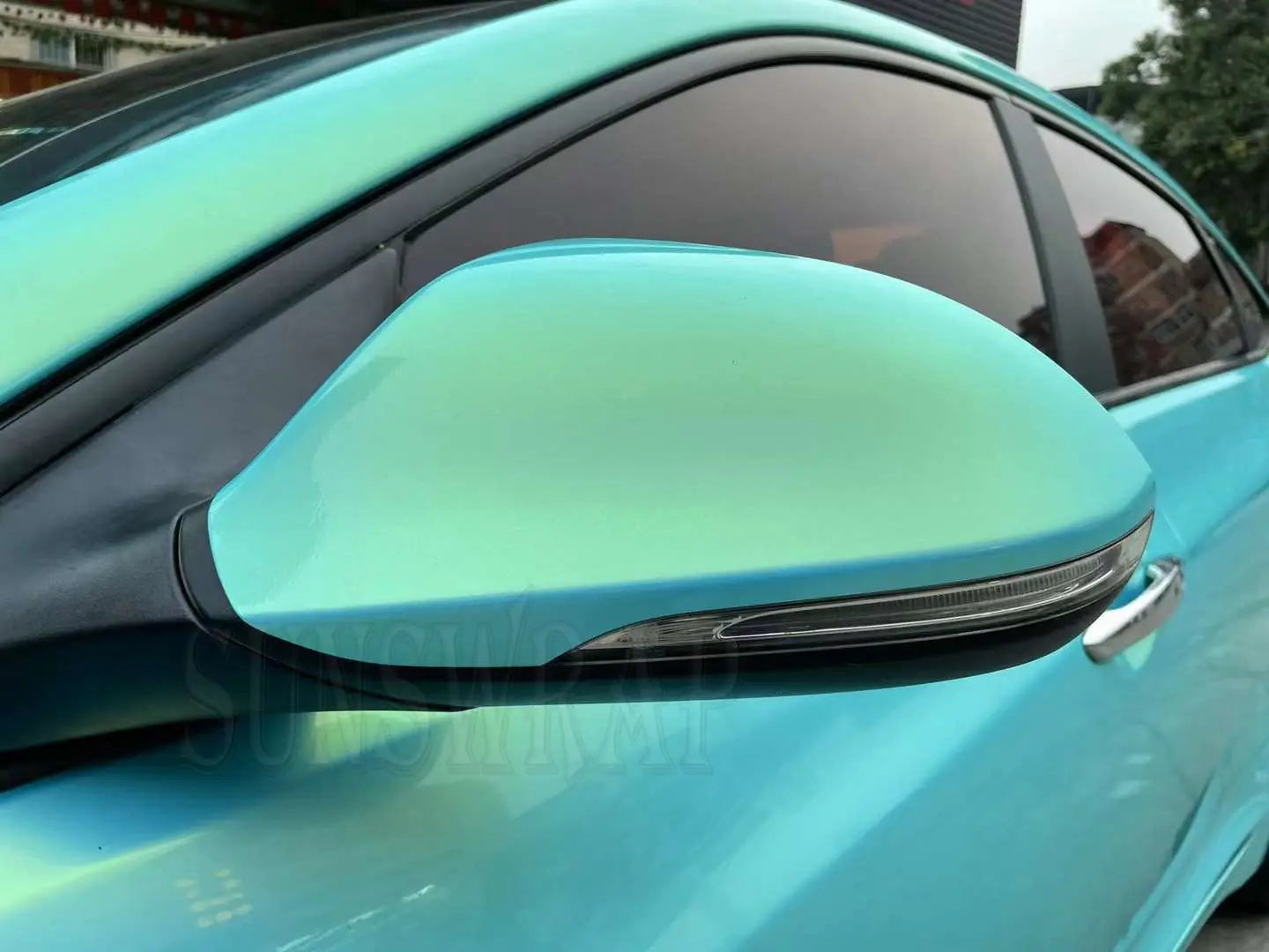 Super Glossy Coral Light Blue Shift Vinyl Wrap Film Vehicle Car Wrapping  5x59ft/roll