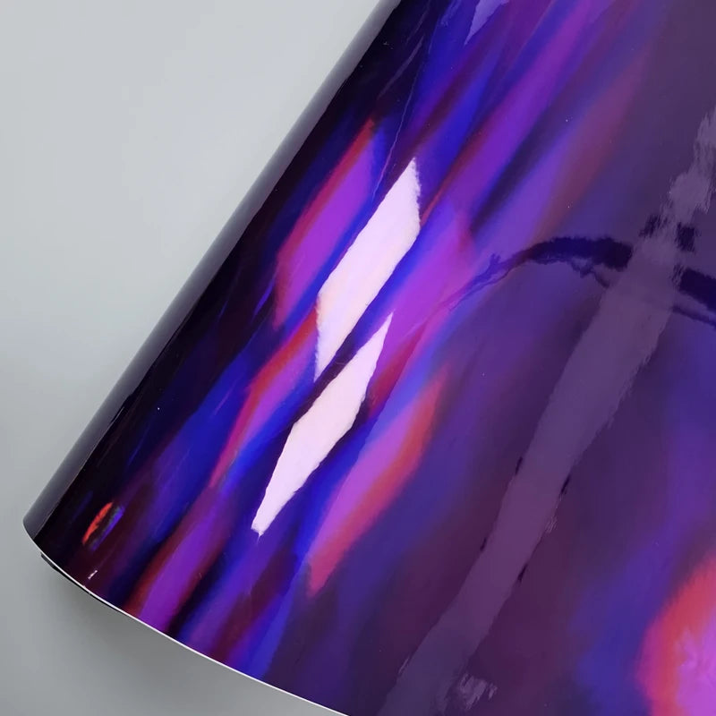 High Glossy Holographic Purple Vinyl Wrap Chrome Vinyl Auto Stickers for Car Sticker on the Hood Wrapping Foil Car Film Cover